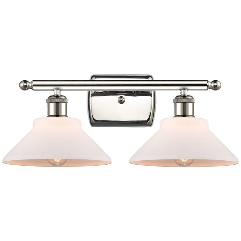 Image 1 Orwell 18" 2-Light Polished Nickel Bath Light w/ Matte White Shade