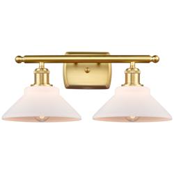 Orwell 18" 2-Light Satin Gold Bath Light w/ Matte White Shade