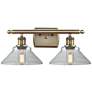 Orwell 18" Wide 2 Light Antique Brass Bath Vanity Light w/ Clear Shade