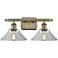 Orwell 18" Wide 2 Light Antique Brass Bath Vanity Light w/ Clear Shade
