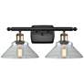 Orwell 18" Wide 2 Light Black Brass Bath Vanity Light w/ Clear Shade