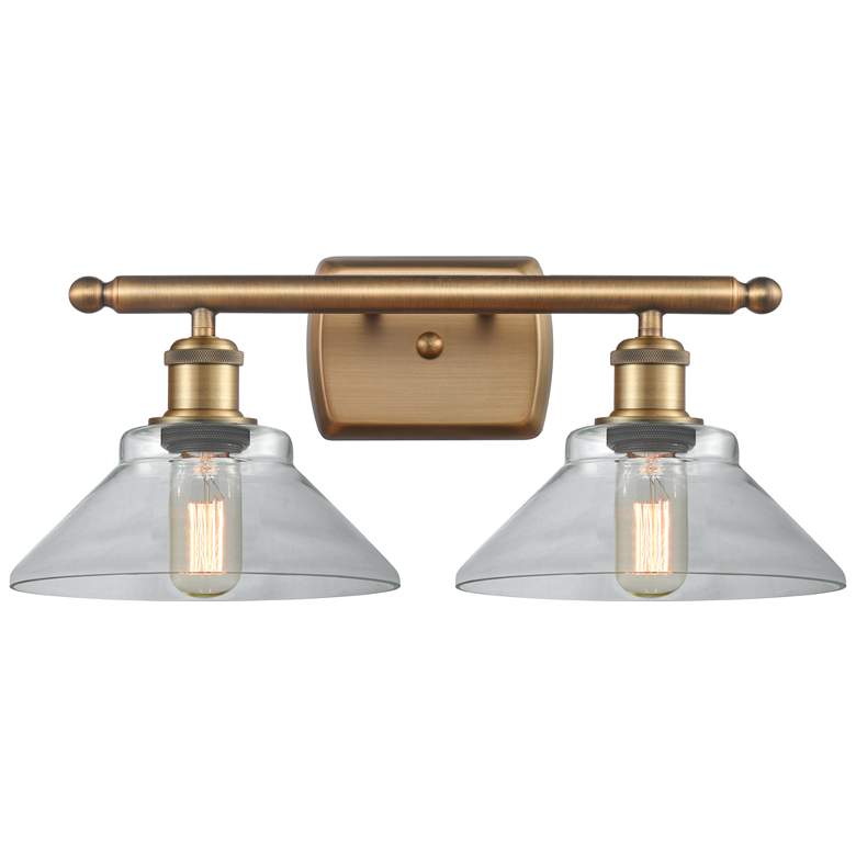 Image 1 Orwell 18" Wide 2 Light Brushed Brass Bath Vanity Light w/ Clear Shade
