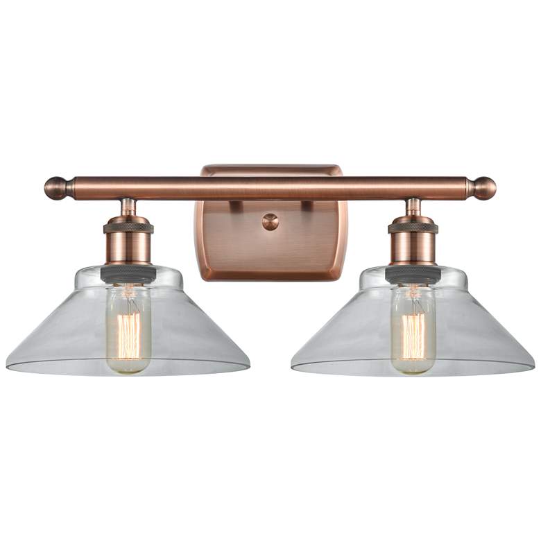 Image 1 Orwell 18" Wide 2 Light Copper Bath Vanity Light w/ Clear Shade
