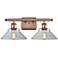Orwell 18" Wide 2 Light Copper Bath Vanity Light w/ Clear Shade