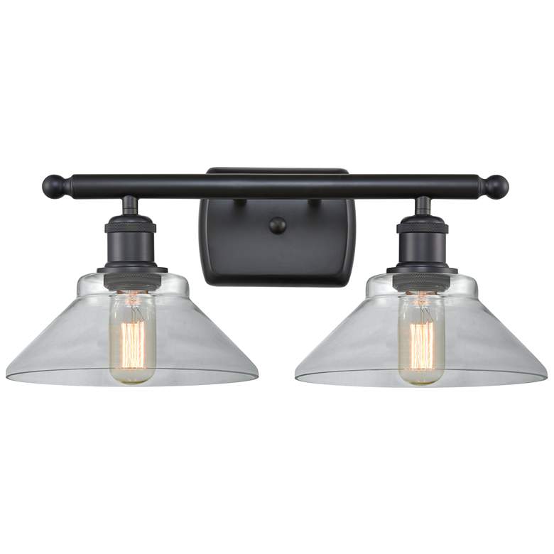 Image 1 Orwell 18" Wide 2 Light Matte Black Bath Vanity Light w/ Clear Shade