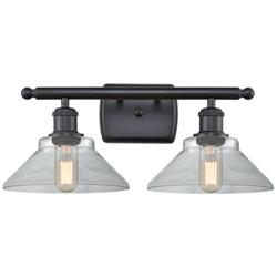 Orwell 18" Wide 2 Light Matte Black Bath Vanity Light w/ Clear Shade