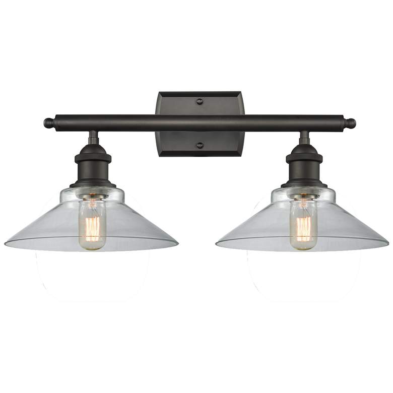 Image 1 Orwell 18" Wide 2 Light Oil Rubbed Bronze Bath Vanity Light w/ Clear S