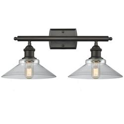 Orwell 18" Wide 2 Light Oil Rubbed Bronze Bath Vanity Light w/ Clear S