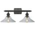 Orwell 18" Wide 2 Light Oil Rubbed Bronze Bath Vanity Light w/ Clear S