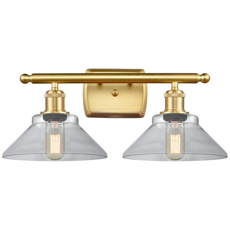 Image 1 Orwell 18" Wide 2 Light Satin Gold Bath Vanity Light w/ Clear Shade