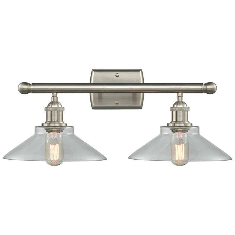 Image 1 Orwell 18"W 2 Light Brushed Satin Nickel Bath Vanity Light w/ Clear Sh