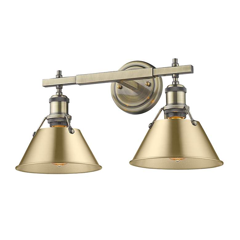 Image 3 Orwell 2-Light Vanity Light in Aged Brass with Champagne Bronze more views
