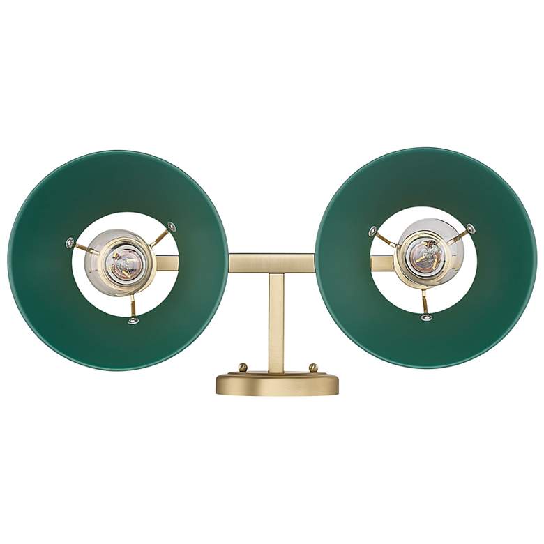 Image 2 Orwell 2-Light Vanity Light in Brushed Champagne Bronze with Pine Green more views