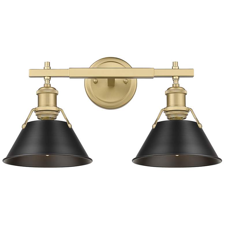 Image 1 Orwell 2-Light Vanity Light in Champagne Bronze with Matte Black