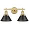 Orwell 2-Light Vanity Light in Champagne Bronze with Matte Black