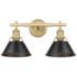 Orwell 2-Light Vanity Light in Champagne Bronze with Matte Black
