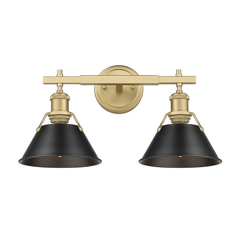 Image 2 Orwell 2-Light Vanity Light in Champagne Bronze with Matte Black more views