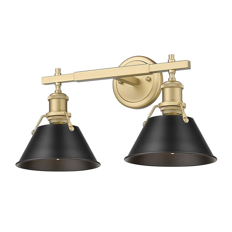 Image 3 Orwell 2-Light Vanity Light in Champagne Bronze with Matte Black more views