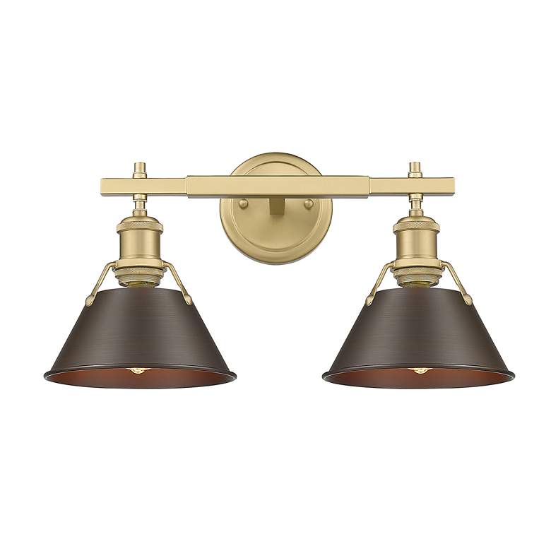 Image 2 Orwell 2-Light Vanity Light in Champagne Bronze with Rubbed Bronze more views