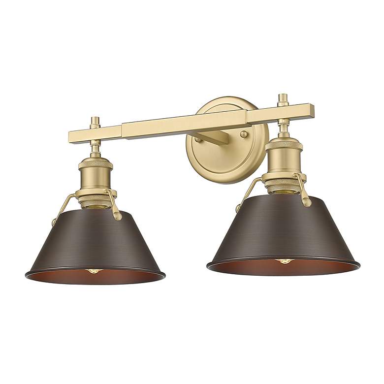 Image 3 Orwell 2-Light Vanity Light in Champagne Bronze with Rubbed Bronze more views