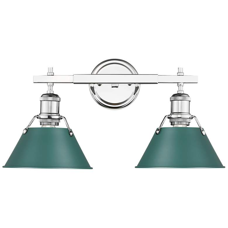 Image 1 Orwell 2-Light Vanity Light in Chrome with Pine Green