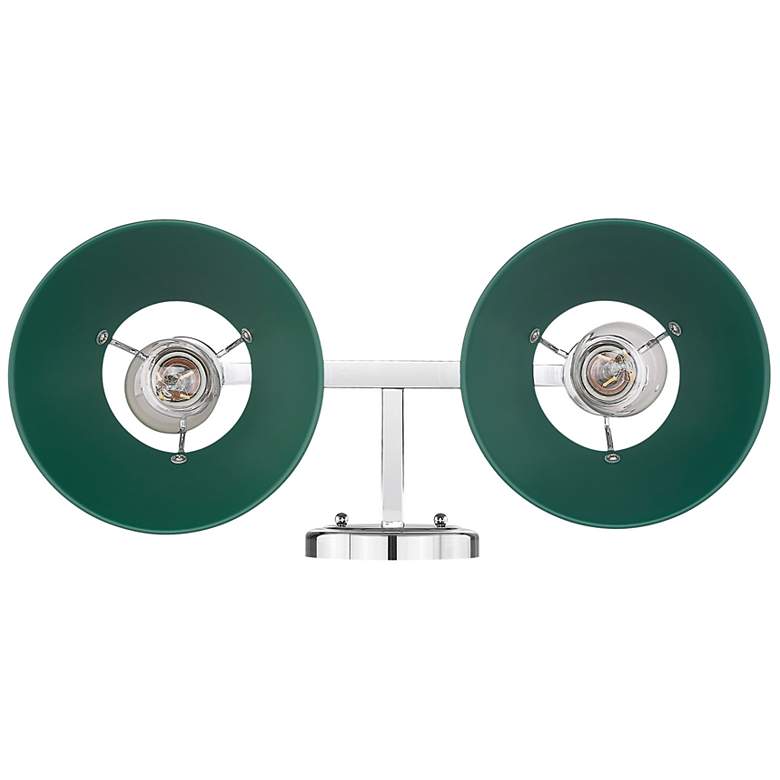 Image 2 Orwell 2-Light Vanity Light in Chrome with Pine Green more views