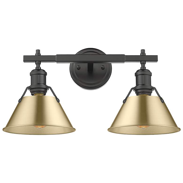 Image 1 Orwell 2-Light Vanity Light in Matte Black with Champagne Bronze