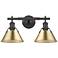 Orwell 2-Light Vanity Light in Matte Black with Champagne Bronze