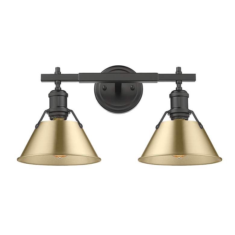 Image 2 Orwell 2-Light Vanity Light in Matte Black with Champagne Bronze more views