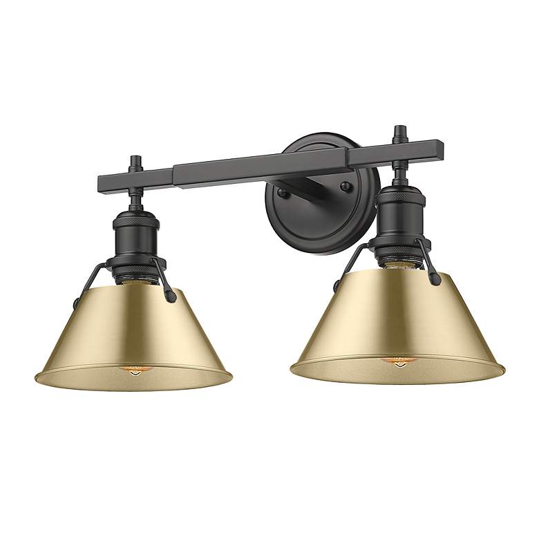 Image 3 Orwell 2-Light Vanity Light in Matte Black with Champagne Bronze more views