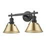 3_Orwell 2-Light Vanity Light in Matte Black with Champagne Bronze more views