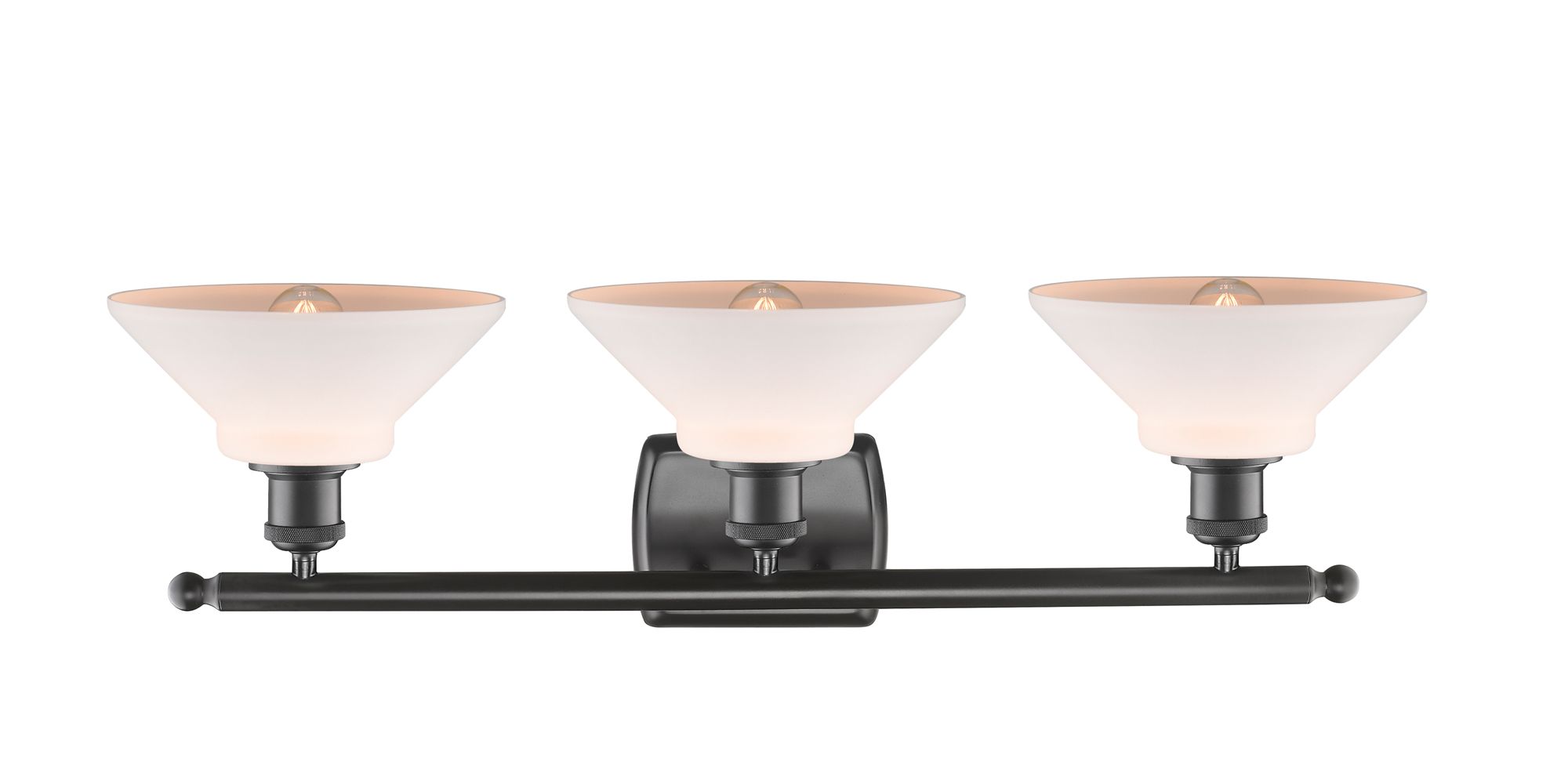 Image 2 Orwell 26" 3-Light Oil Rubbed Bronze Bath Light w/ Matte White Shade more views