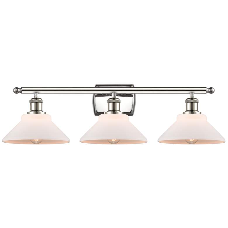 Image 1 Orwell 26" 3-Light Polished Nickel Bath Light w/ Matte White Shade