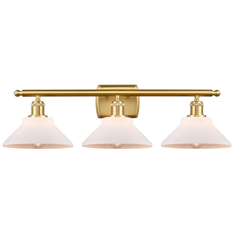 Image 1 Orwell 26 inch 3-Light Satin Gold Bath Light w/ Matte White Shade