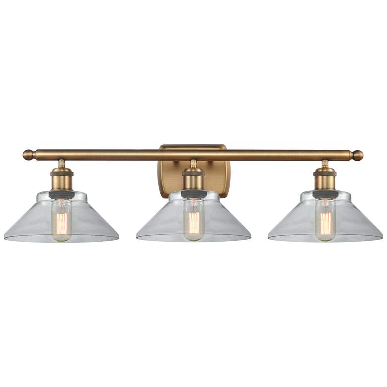 Image 1 Orwell 26" Wide 3 Light Brushed Brass Bath Vanity Light w/ Clear Shade