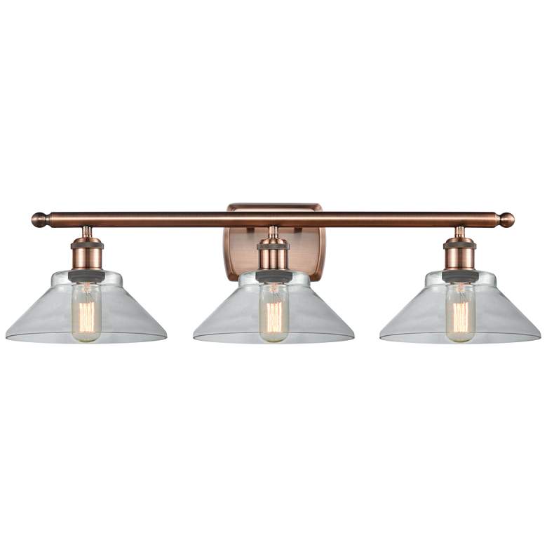 Image 1 Orwell 26" Wide 3 Light Copper Bath Vanity Light w/ Clear Shade