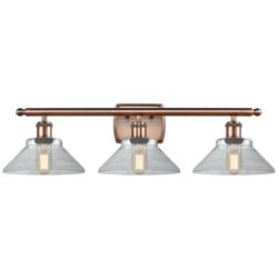 Orwell 26" Wide 3 Light Copper Bath Vanity Light w/ Clear Shade