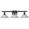 Orwell 26" Wide 3 Light Matte Black Bath Vanity Light w/ Clear Shade