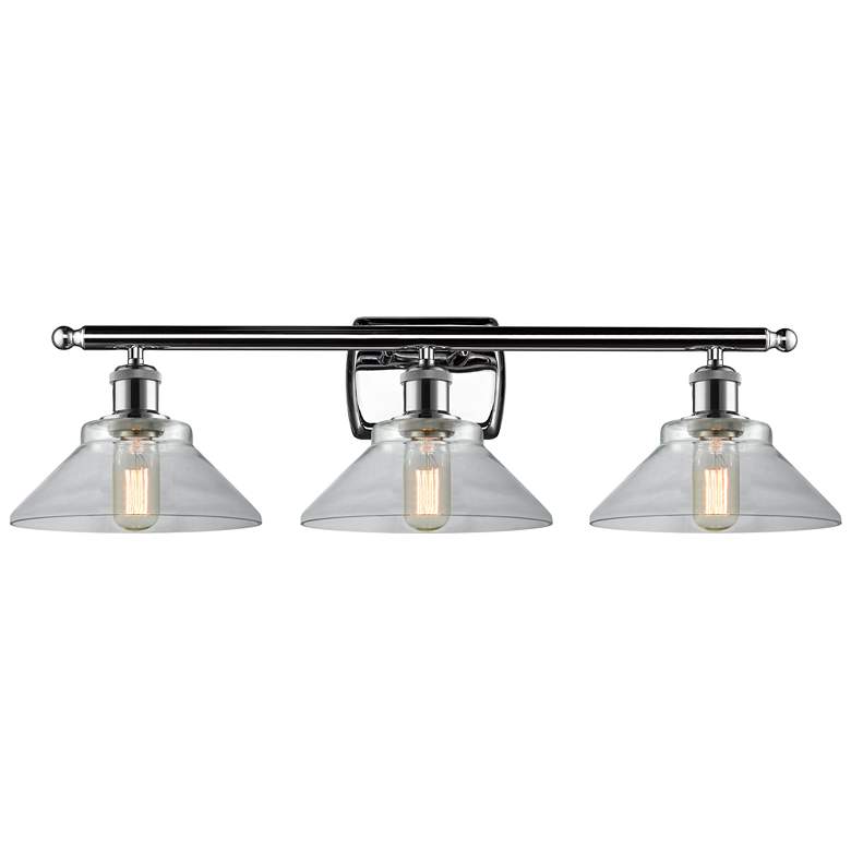 Image 1 Orwell 26" Wide 3 Light Polished Chrome Bath Vanity Light w/ Clear Sha