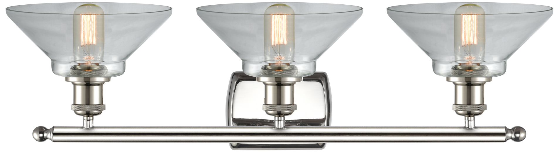 Image 2 Orwell 26" Wide 3 Light Polished Nickel Bath Vanity Light w/ Clear Sha more views