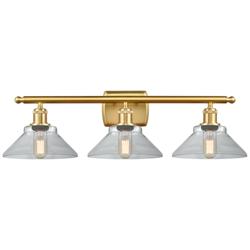 Orwell 26" Wide 3 Light Satin Gold Bath Vanity Light w/ Clear Shade