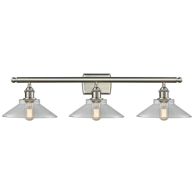 Image 1 Orwell 26"W 3 Light Brushed Satin Nickel Bath Vanity Light w/ Clear Sh