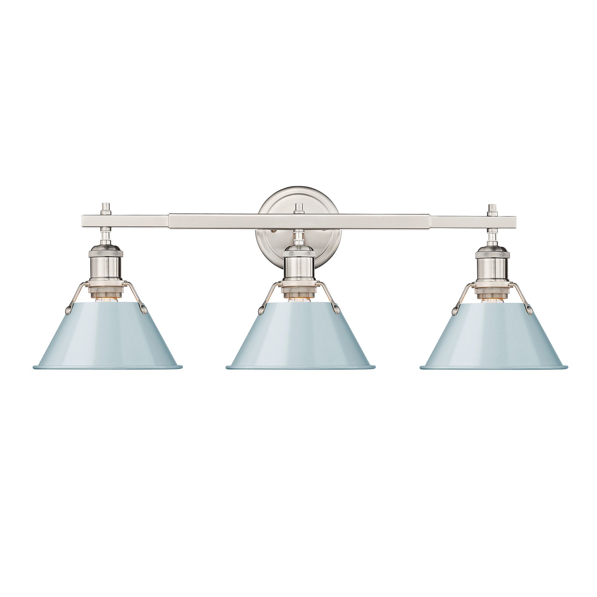 Image 3 Orwell 27.25" Wide 3-Light Pewter Vanity Light with Seafoam Shade more views