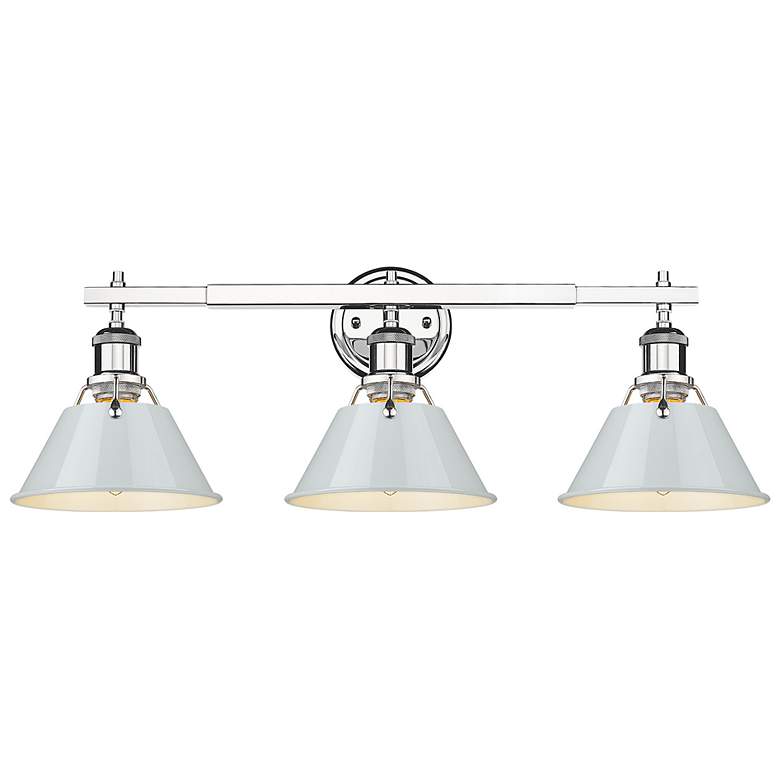 Image 1 Orwell 27 1/4" Wide 3-Light Vanity Light in Chrome with Dusky Blue
