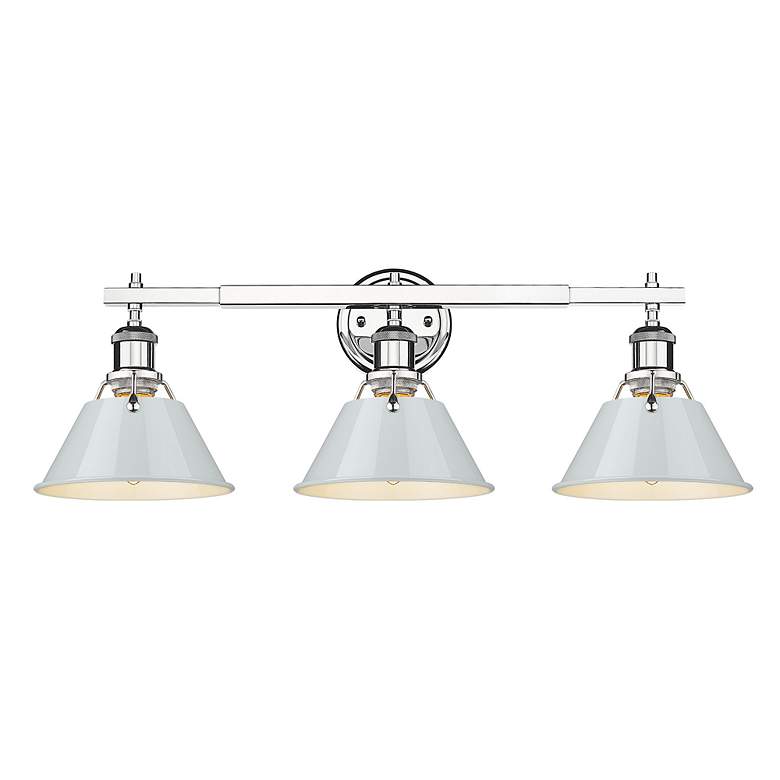 Image 2 Orwell 27 1/4" Wide 3-Light Vanity Light in Chrome with Dusky Blue more views