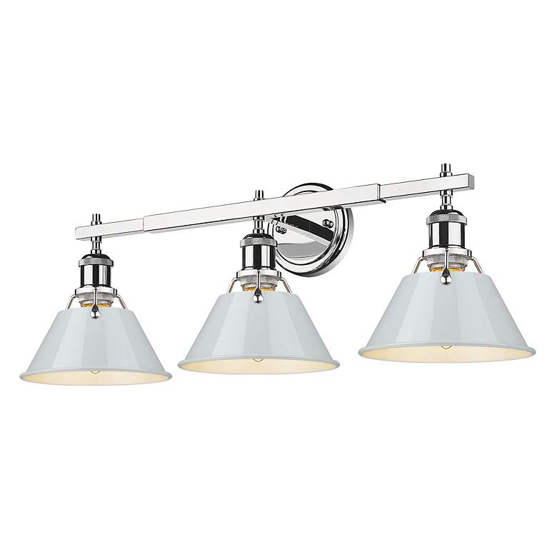 Image 3 Orwell 27 1/4" Wide 3-Light Vanity Light in Chrome with Dusky Blue more views