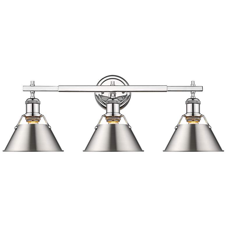Image 1 Orwell 27 1/4" Wide 3-Light Vanity Light in Chrome with Pewter