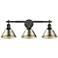 Orwell 27 1/4" Wide 3-Light Vanity Light in Matte Black with Aged Bras