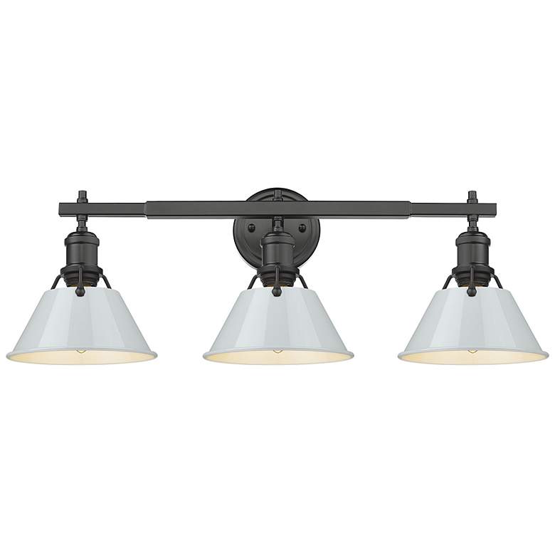 Image 1 Orwell 27 1/4" Wide 3-Light Vanity Light in Matte Black with Dusky Blu