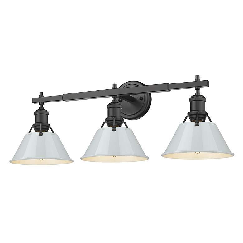 Image 3 Orwell 27 1/4" Wide 3-Light Vanity Light in Matte Black with Dusky Blu more views